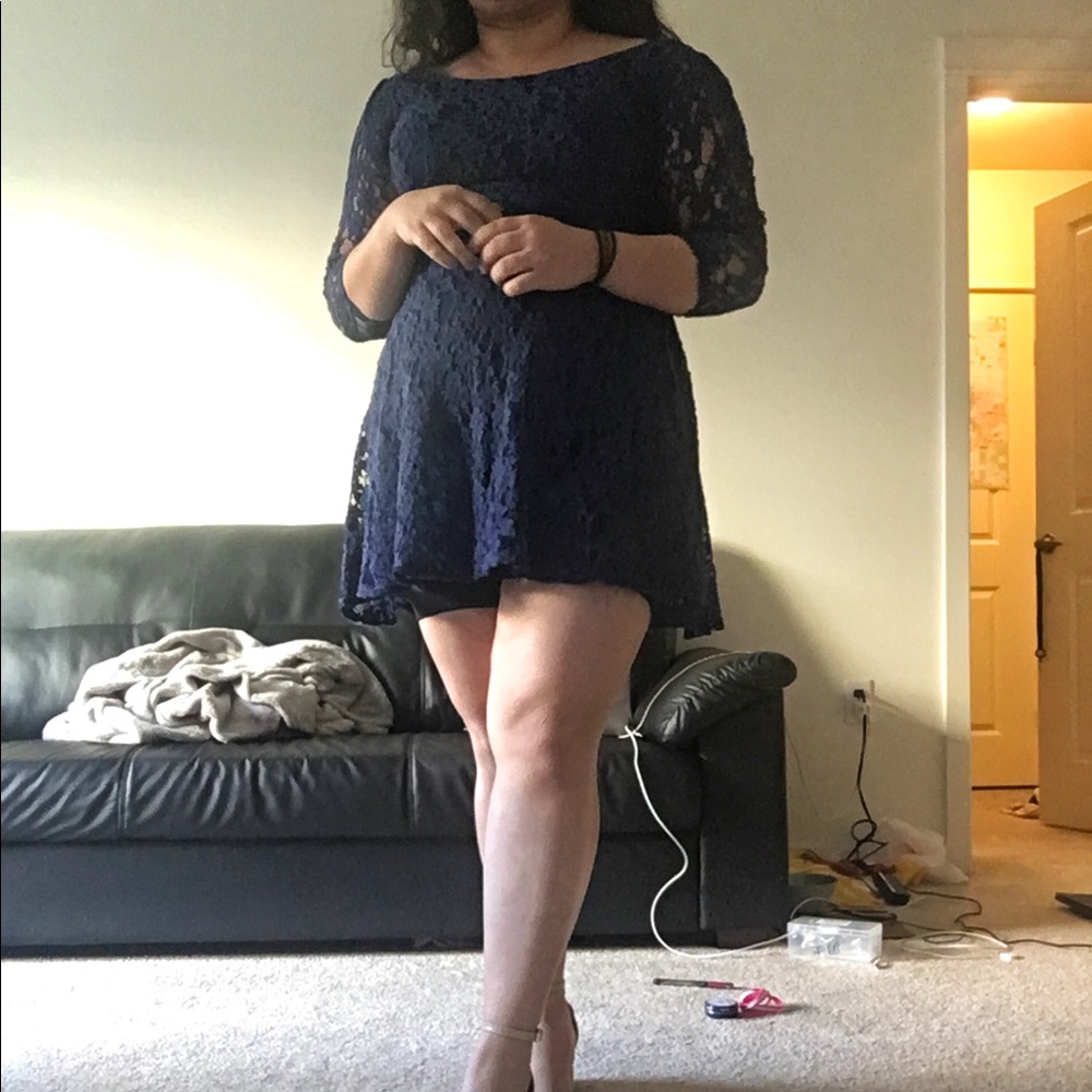 Nordstrom large blue lace dress